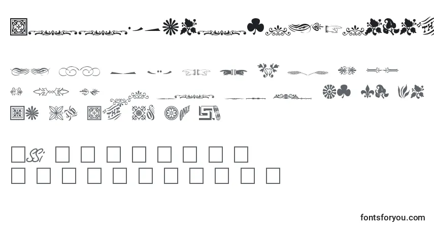 Schriftart WoodcutornamentstwosskRegular – Alphabet, Zahlen, spezielle Symbole