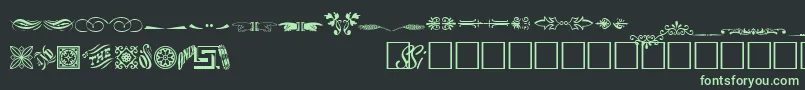 fuente WoodcutornamentstwosskRegular – Fuentes Verdes Sobre Fondo Negro