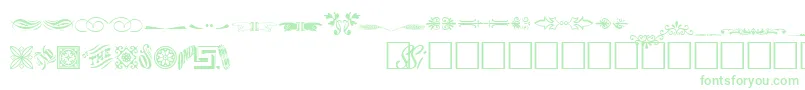 WoodcutornamentstwosskRegular Font – Green Fonts on White Background