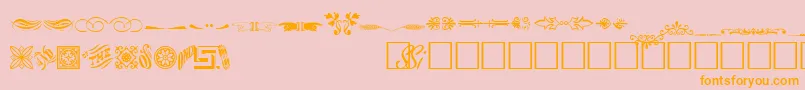 fuente WoodcutornamentstwosskRegular – Fuentes Naranjas Sobre Fondo Rosa