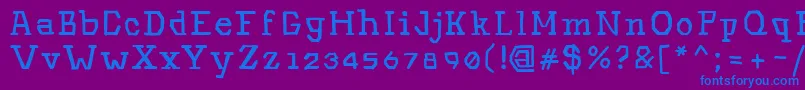 フォントHinwil – 紫色の背景に青い文字