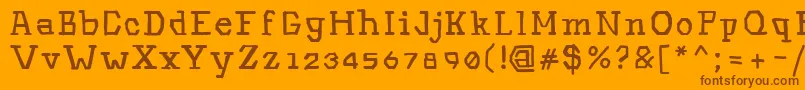 Fonte Hinwil – fontes marrons em um fundo laranja