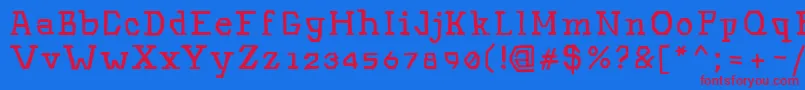 Hinwil Font – Red Fonts on Blue Background