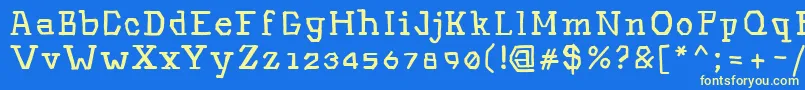 Hinwil-Schriftart – Gelbe Schriften auf blauem Hintergrund