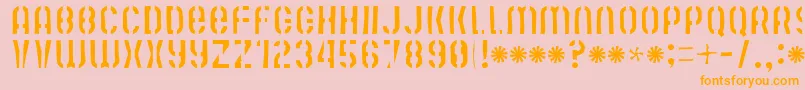 Więcej informacji o czcionce Mutefruitskimpycrash Czcionka Mutefruitskimpycrash – pomarańczowe czcionki na różowym tle