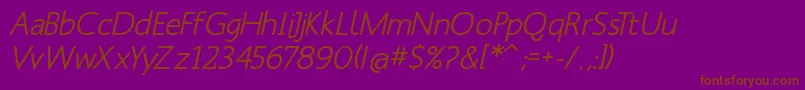 ManksansMediumoblique Font – Brown Fonts on Purple Background