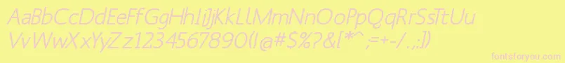 ManksansMediumoblique Font – Pink Fonts on Yellow Background