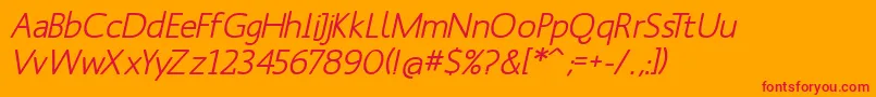 ManksansMediumoblique Font – Red Fonts on Orange Background
