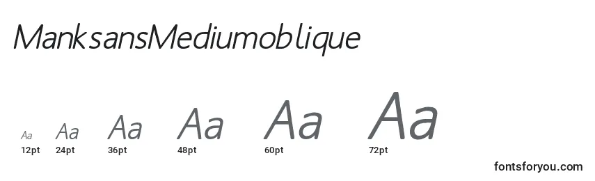 Размеры шрифта ManksansMediumoblique
