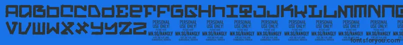 RanglyPersonalUseOnly Font – Black Fonts on Blue Background