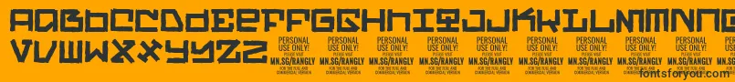 Шрифт RanglyPersonalUseOnly – чёрные шрифты на оранжевом фоне