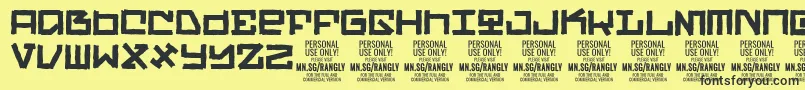 Шрифт RanglyPersonalUseOnly – чёрные шрифты на жёлтом фоне