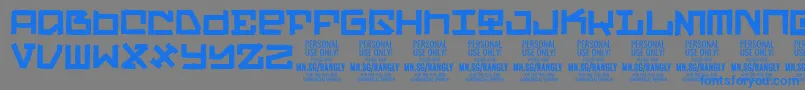 Шрифт RanglyPersonalUseOnly – синие шрифты на сером фоне