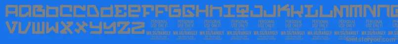 Шрифт RanglyPersonalUseOnly – серые шрифты на синем фоне