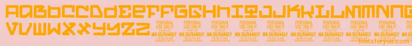 RanglyPersonalUseOnly Font – Orange Fonts on Pink Background