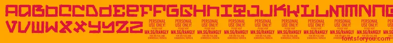 RanglyPersonalUseOnly Font – Red Fonts on Orange Background