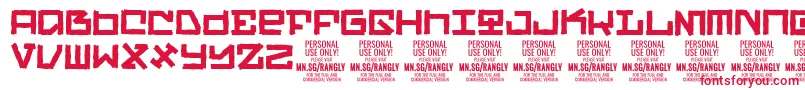 RanglyPersonalUseOnly Font – Red Fonts on White Background