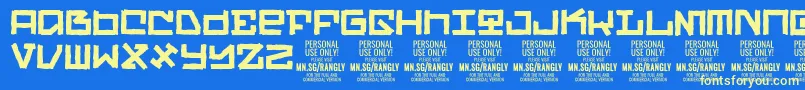 RanglyPersonalUseOnly Font – Yellow Fonts on Blue Background