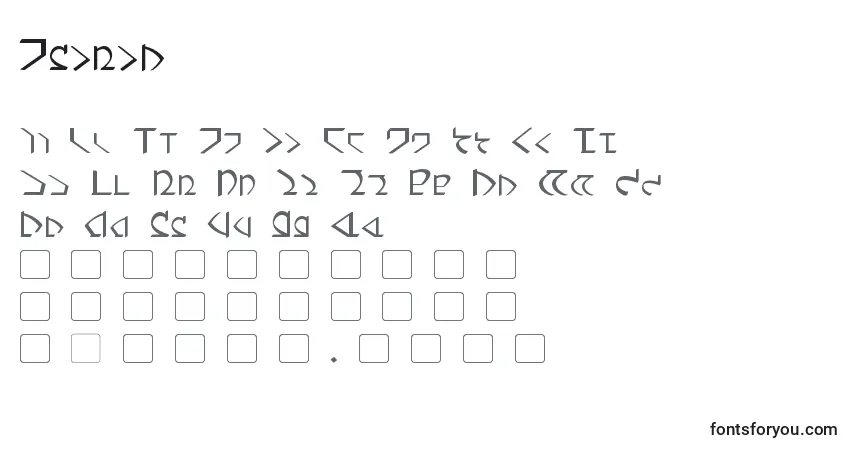 Czcionka Dwemer – alfabet, cyfry, specjalne znaki