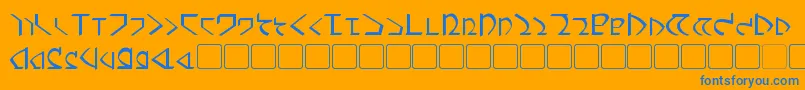 Dwemer Font – Blue Fonts on Orange Background