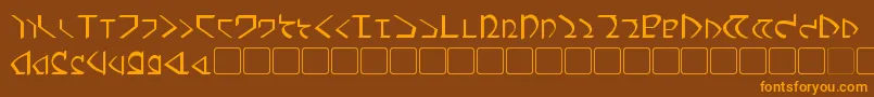 Dwemer Font – Orange Fonts on Brown Background