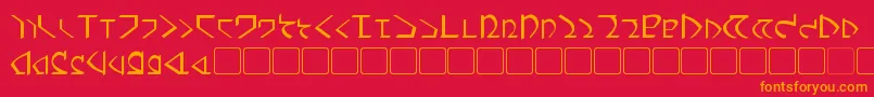 Dwemer Font – Orange Fonts on Red Background