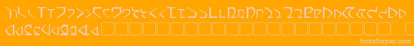 Dwemer Font – Pink Fonts on Orange Background