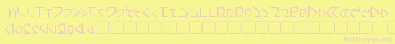 Dwemer Font – Pink Fonts on Yellow Background