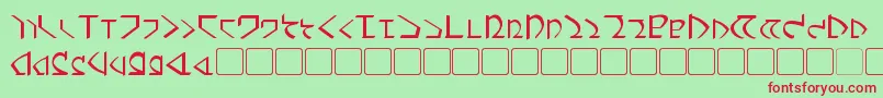 Dwemer Font – Red Fonts on Green Background