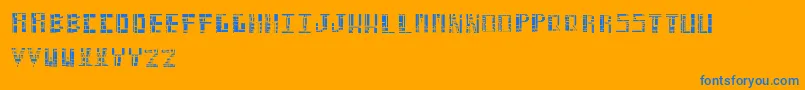 フォントNetflixFont – オレンジの背景に青い文字