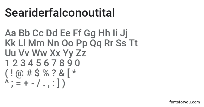 Schriftart Seariderfalconoutital – Alphabet, Zahlen, spezielle Symbole