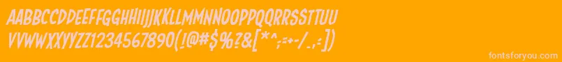 FundeadbbItal-Schriftart – Rosa Schriften auf orangefarbenem Hintergrund