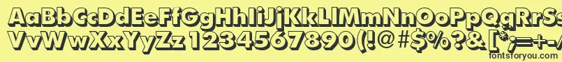 FutoralshadedbNormal Font – Black Fonts on Yellow Background