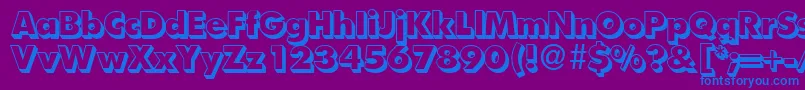 Weitere Informationen zur FutoralshadedbNormal-Schriftart FutoralshadedbNormal-Schriftart – Blaue Schriften auf violettem Hintergrund