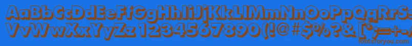 Weitere Informationen zur FutoralshadedbNormal-Schriftart FutoralshadedbNormal-Schriftart – Braune Schriften auf blauem Hintergrund