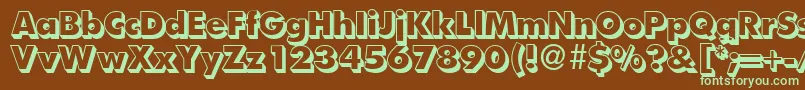 FutoralshadedbNormal Font – Green Fonts on Brown Background