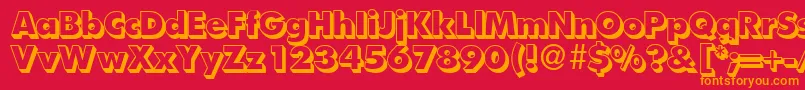 FutoralshadedbNormal-Schriftart – Orangefarbene Schriften auf rotem Hintergrund