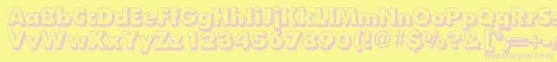 FutoralshadedbNormal Font – Pink Fonts on Yellow Background