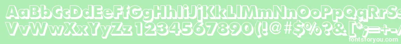 FutoralshadedbNormal-Schriftart – Weiße Schriften auf grünem Hintergrund