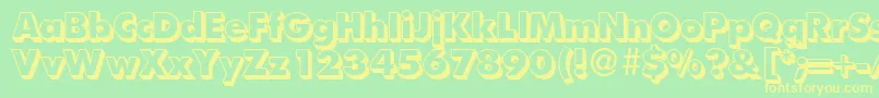 フォントFutoralshadedbNormal – 黄色の文字が緑の背景にあります