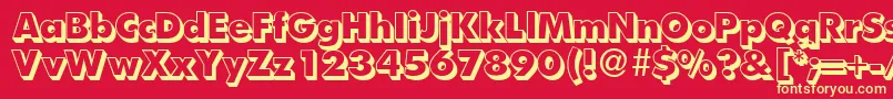 FutoralshadedbNormal Font – Yellow Fonts on Red Background