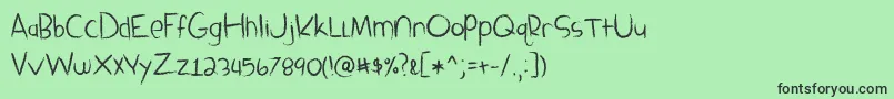 フォントSandboxMelodrama – 緑の背景に黒い文字