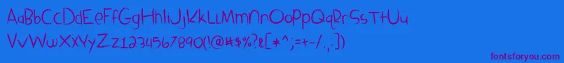 SandboxMelodrama Font – Purple Fonts on Blue Background