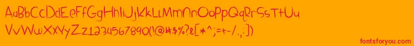 フォントSandboxMelodrama – オレンジの背景に赤い文字