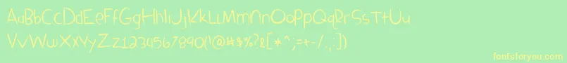 SandboxMelodrama Font – Yellow Fonts on Green Background