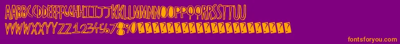 Więcej informacji o czcionce Basicheader Czcionka Basicheader – pomarańczowe czcionki na fioletowym tle