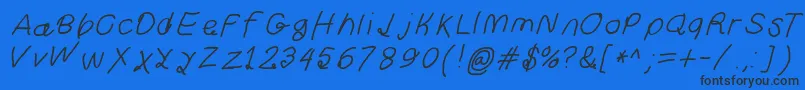 Curlykuesbdita Font – Black Fonts on Blue Background