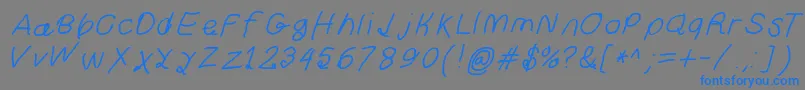 Curlykuesbdita Font – Blue Fonts on Gray Background