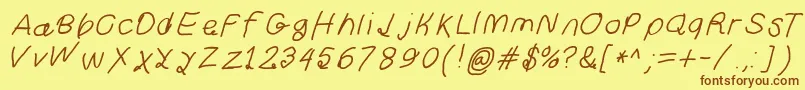 Curlykuesbdita Font – Brown Fonts on Yellow Background