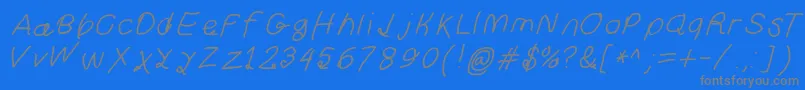 Curlykuesbdita Font – Gray Fonts on Blue Background